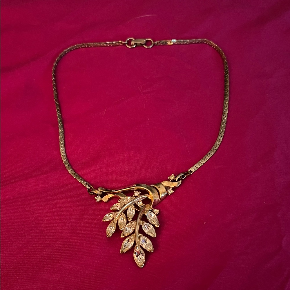 Vintage Gold Leaf Necklace